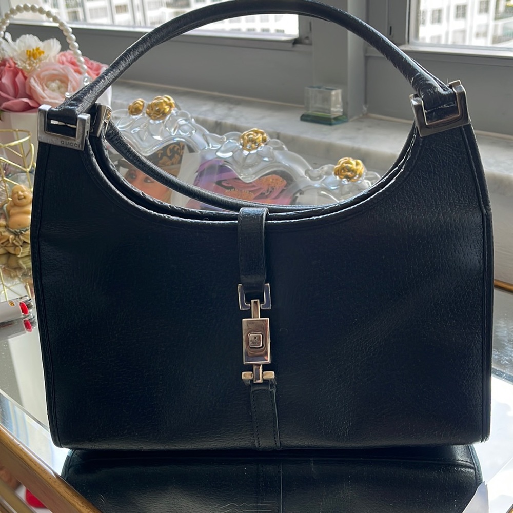GUCCI Authentic Vintage Jackie Bardot Hobo Black Leather. - Picture 1 of 17
